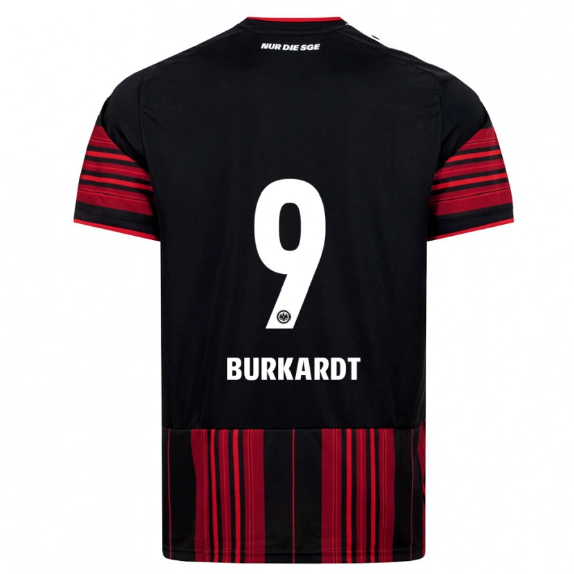 Danxen Niño Camiseta Jonathan Burkardt #9 Negro Rojo Blanco 1ª Equipación 2026/27 La Camisa
