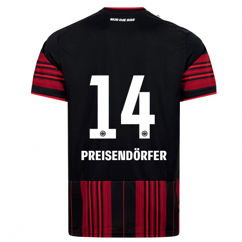 Danxen Niño Camiseta Constantin Preisendörfer #14 Negro Rojo Blanco 1ª Equipación 2026/27 La Camisa