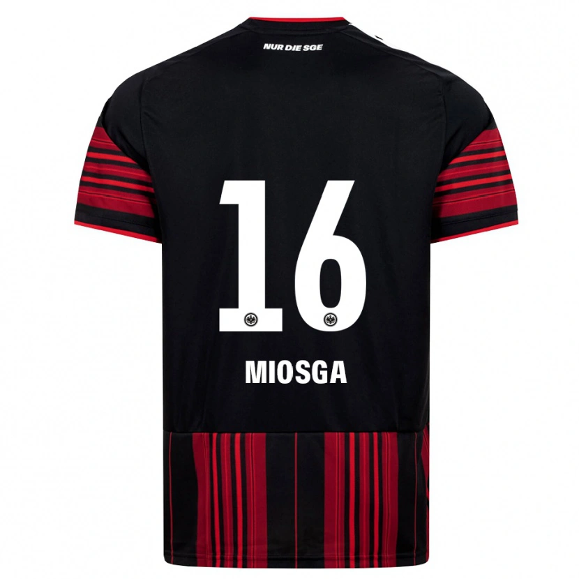 Danxen Niño Camiseta Kimani Miosga #16 Negro Rojo Blanco 1ª Equipación 2026/27 La Camisa