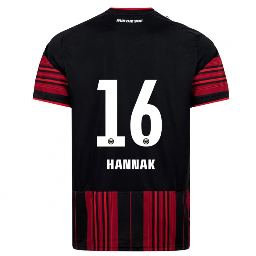 Danxen Niño Camiseta Tim Hannak #16 Negro Rojo Blanco 1ª Equipación 2026/27 La Camisa