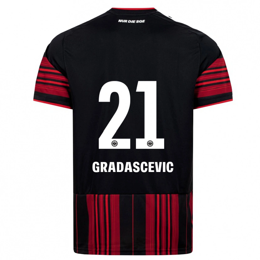 Danxen Niño Camiseta Meris Gradascevic #21 Negro Rojo Blanco 1ª Equipación 2026/27 La Camisa