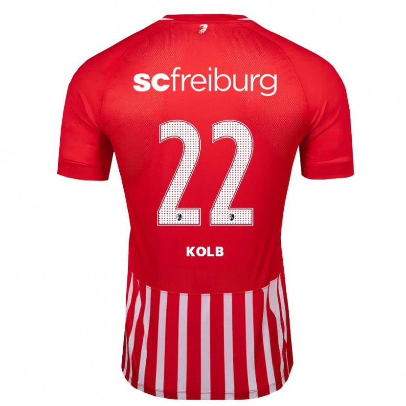 Danxen Niño Camiseta Lisa Kolb #22 Rojo Blanco Negro 1ª Equipación 2026/27 La Camisa