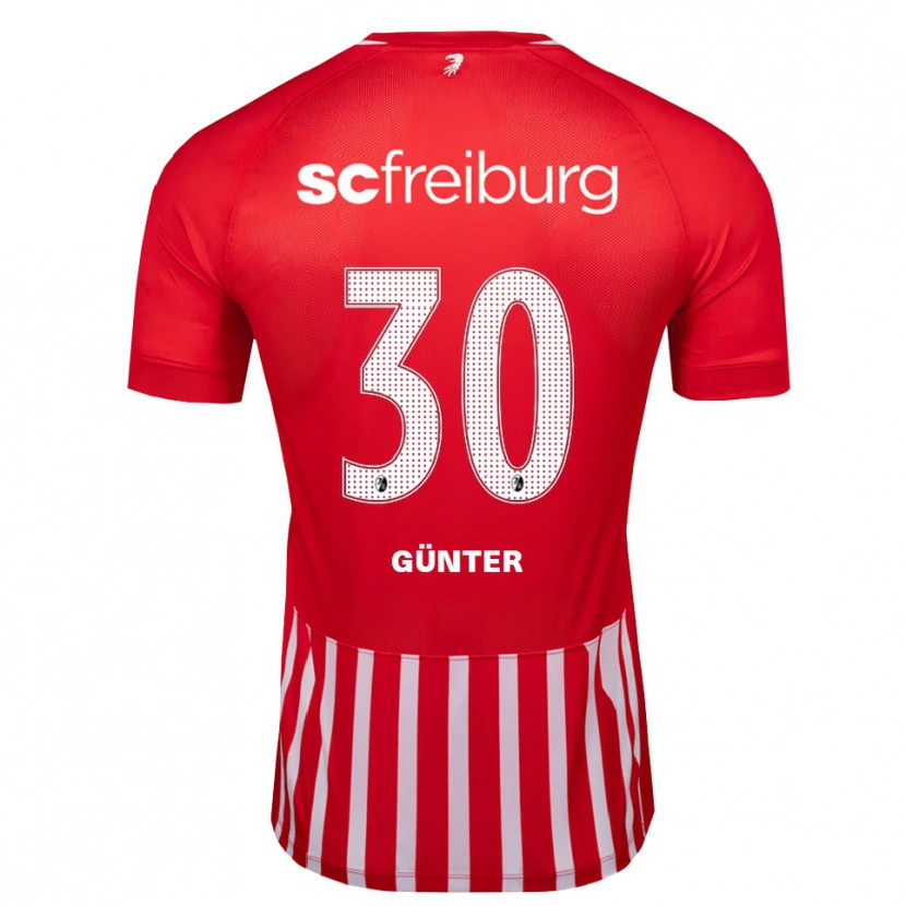 Danxen Niño Camiseta Christian Günter #30 Rojo Blanco Negro 1ª Equipación 2026/27 La Camisa