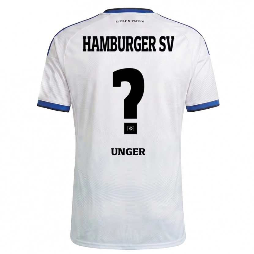 Danxen Niño Camiseta Paul Luca Unger #0 Blanco Negro Azul 1ª Equipación 2026/27 La Camisa