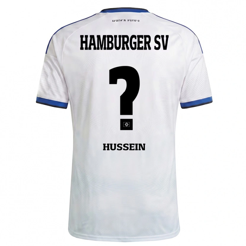 Danxen Niño Camiseta Schadi Hussein #0 Blanco Negro Azul 1ª Equipación 2026/27 La Camisa