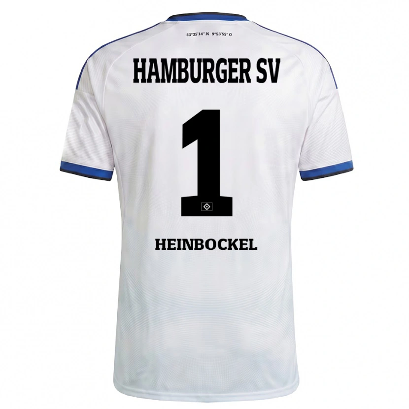 Danxen Niño Camiseta Simon Heinbockel #1 Blanco Negro Azul 1ª Equipación 2026/27 La Camisa