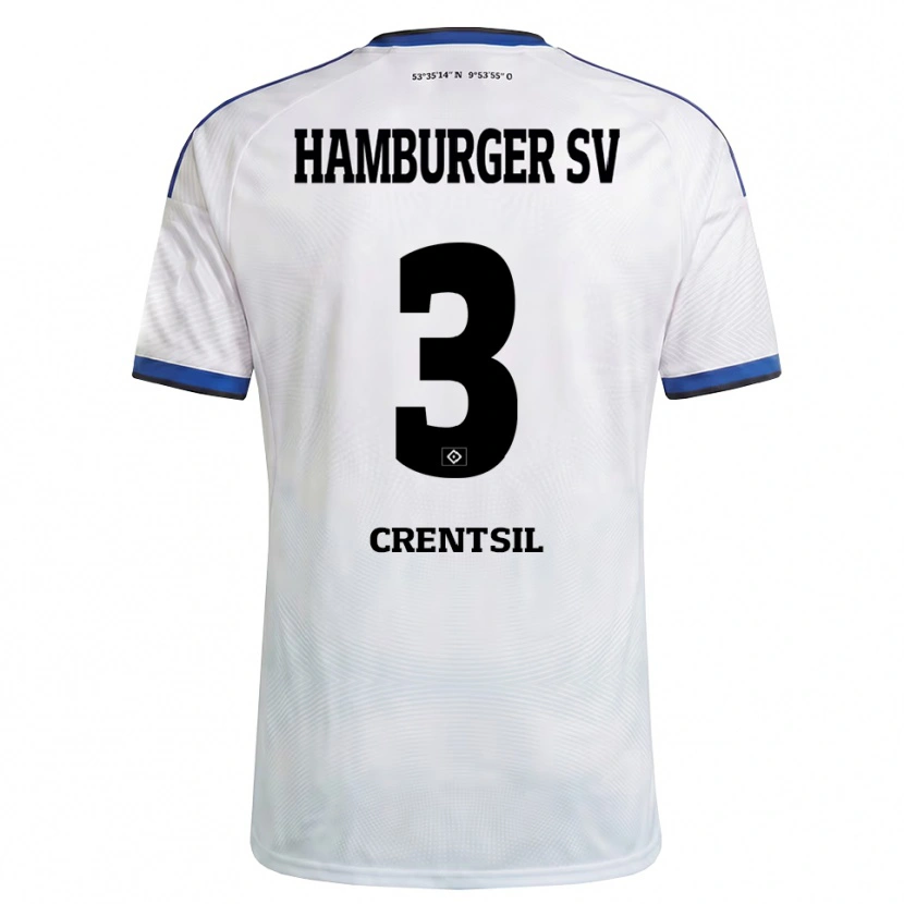 Danxen Niño Camiseta Brandel Crentsil #3 Blanco Negro Azul 1ª Equipación 2026/27 La Camisa