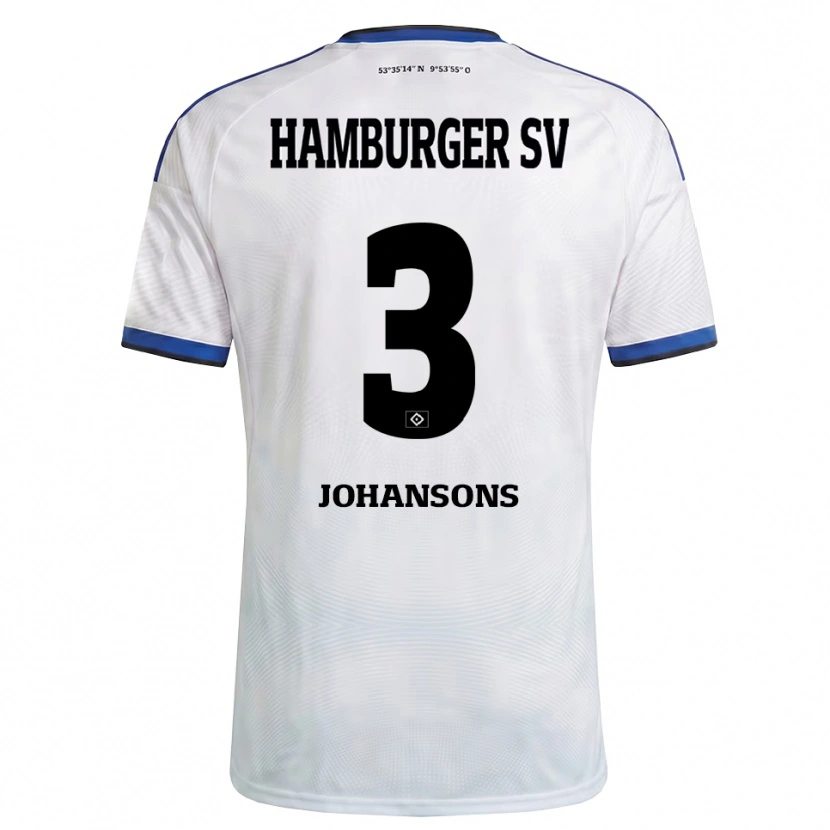 Danxen Niño Camiseta Paul Johansons #3 Blanco Negro Azul 1ª Equipación 2026/27 La Camisa
