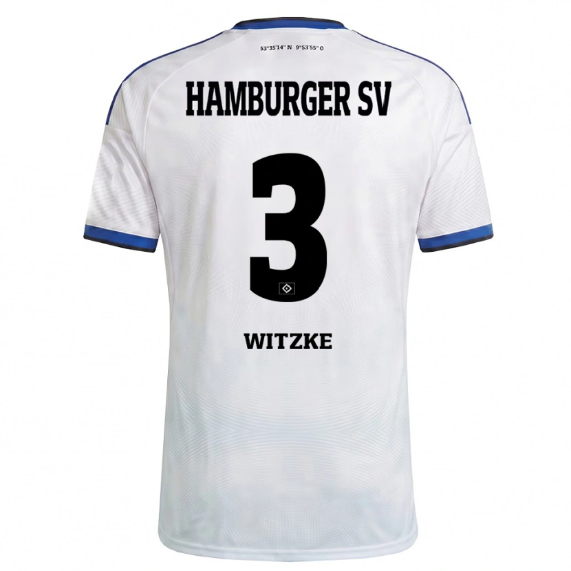 Danxen Niño Camiseta Oliver Witzke #3 Blanco Negro Azul 1ª Equipación 2026/27 La Camisa