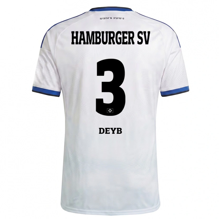 Danxen Niño Camiseta Marlene Deyß #3 Blanco Negro Azul 1ª Equipación 2026/27 La Camisa