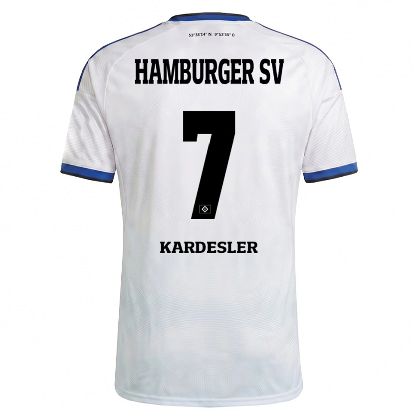 Danxen Niño Camiseta Vildan Kardesler #7 Blanco Negro Azul 1ª Equipación 2026/27 La Camisa