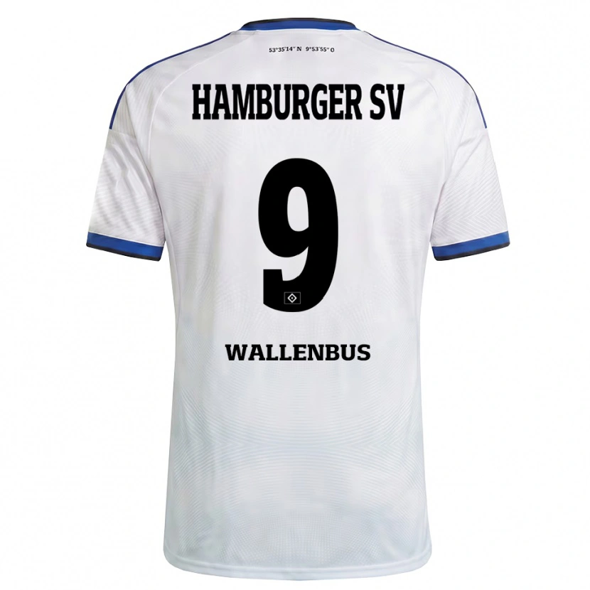 Danxen Niño Camiseta Noah Wallenßus #9 Blanco Negro Azul 1ª Equipación 2026/27 La Camisa