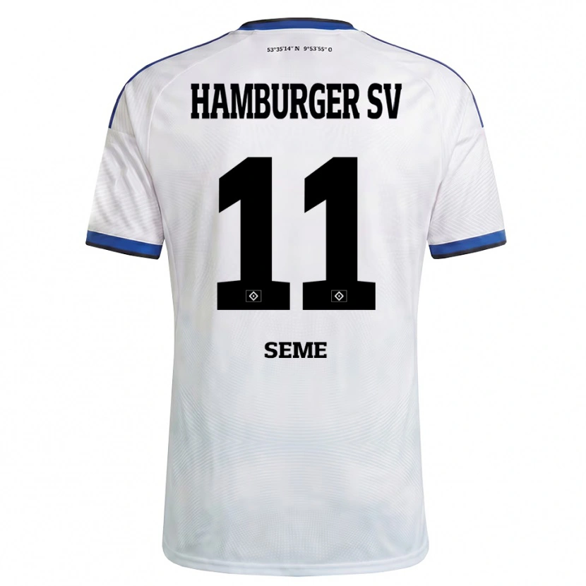 Danxen Niño Camiseta Anna-Katharina Seme #11 Blanco Negro Azul 1ª Equipación 2026/27 La Camisa