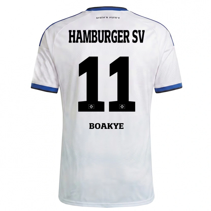 Danxen Niño Camiseta Maurice Boakye #11 Blanco Negro Azul 1ª Equipación 2026/27 La Camisa