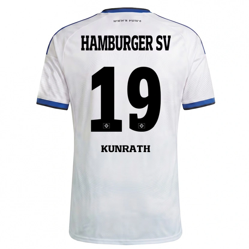 Danxen Niño Camiseta Lina Kunrath #19 Blanco Negro Azul 1ª Equipación 2026/27 La Camisa