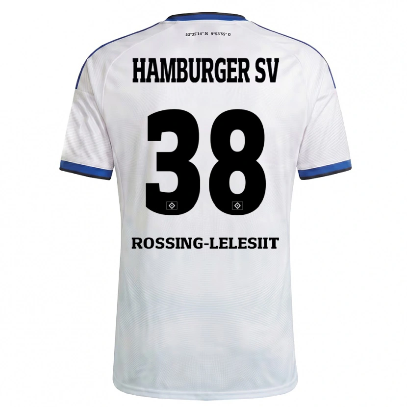Danxen Niño Camiseta Alexander Røssing-Lelesiit #38 Blanco Negro Azul 1ª Equipación 2026/27 La Camisa