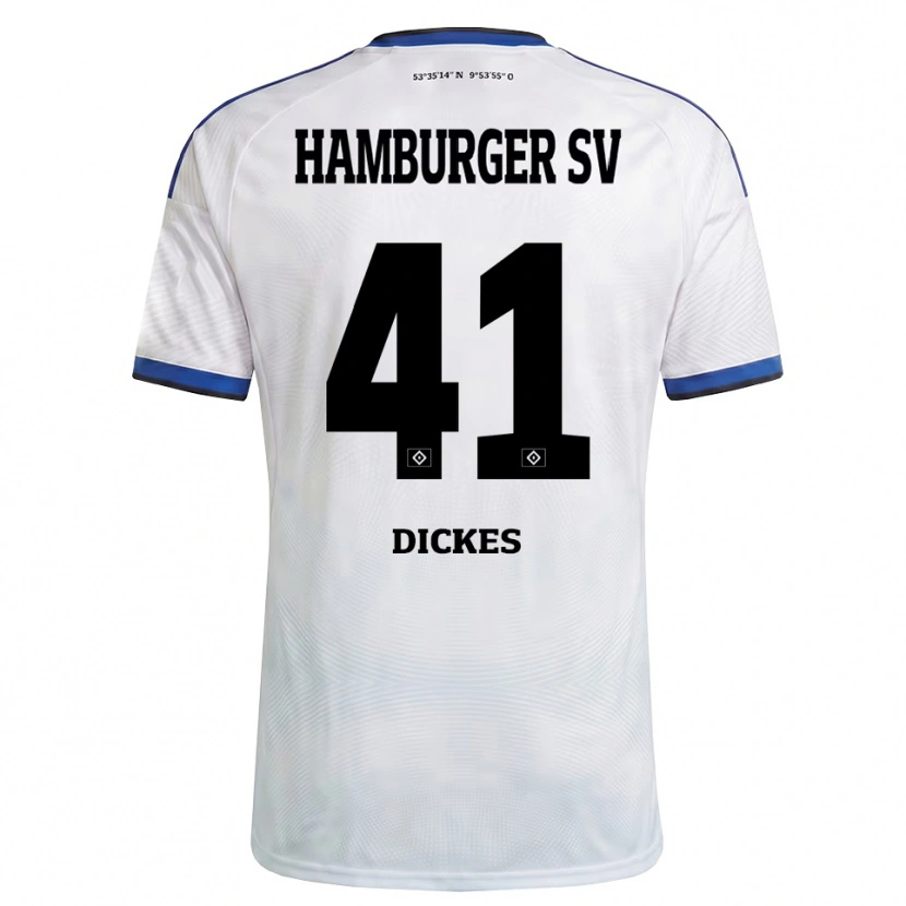 Danxen Niño Camiseta Fernando Dickes #41 Blanco Negro Azul 1ª Equipación 2026/27 La Camisa