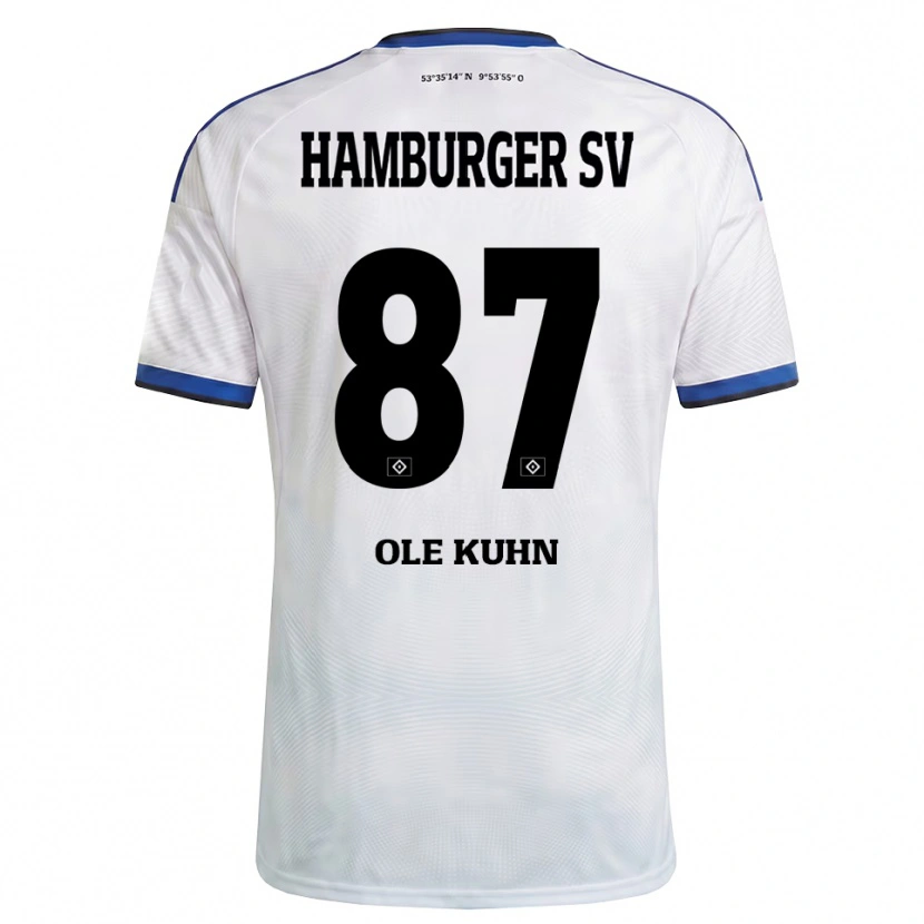 Danxen Niño Camiseta Niklas Ole Kühn #87 Blanco Negro Azul 1ª Equipación 2026/27 La Camisa