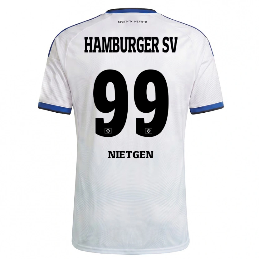 Danxen Niño Camiseta Marvin Nietgen #99 Blanco Negro Azul 1ª Equipación 2026/27 La Camisa