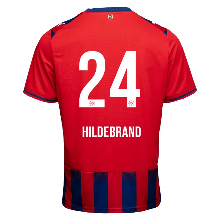 Danxen Niño Camiseta Jan Hildebrandt #24 Azul Real Blanco Rojo 1ª Equipación 2026/27 La Camisa