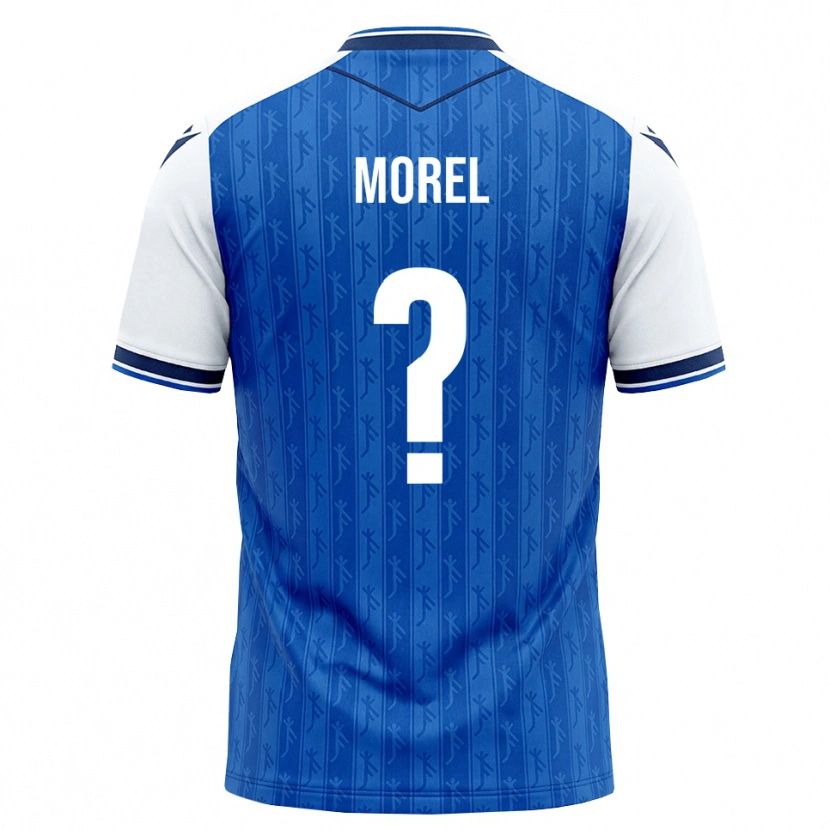 Danxen Niño Camiseta Briek Morel #0 Azul Real Blanco 1ª Equipación 2026/27 La Camisa