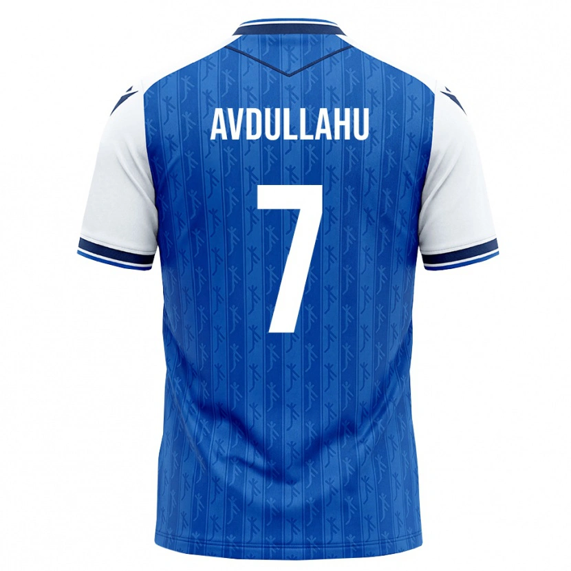Danxen Niño Camiseta Leon Avdullahu #7 Azul Real Blanco 1ª Equipación 2026/27 La Camisa