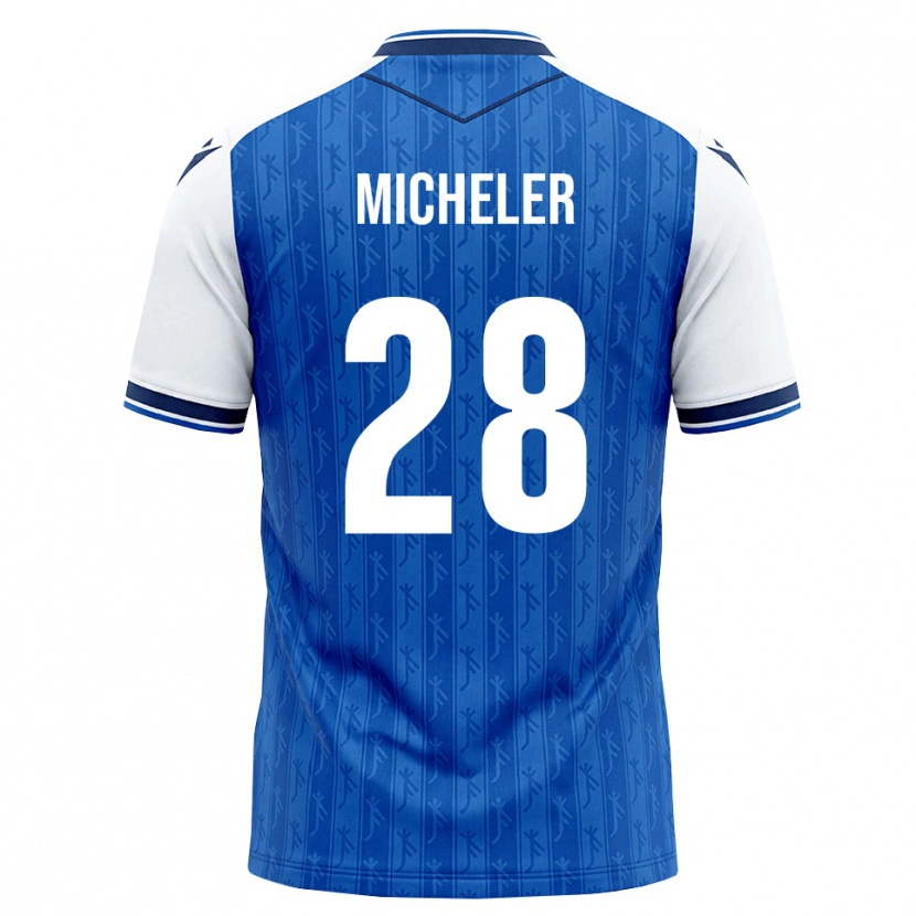Danxen Niño Camiseta Florian Micheler #28 Azul Real Blanco 1ª Equipación 2026/27 La Camisa