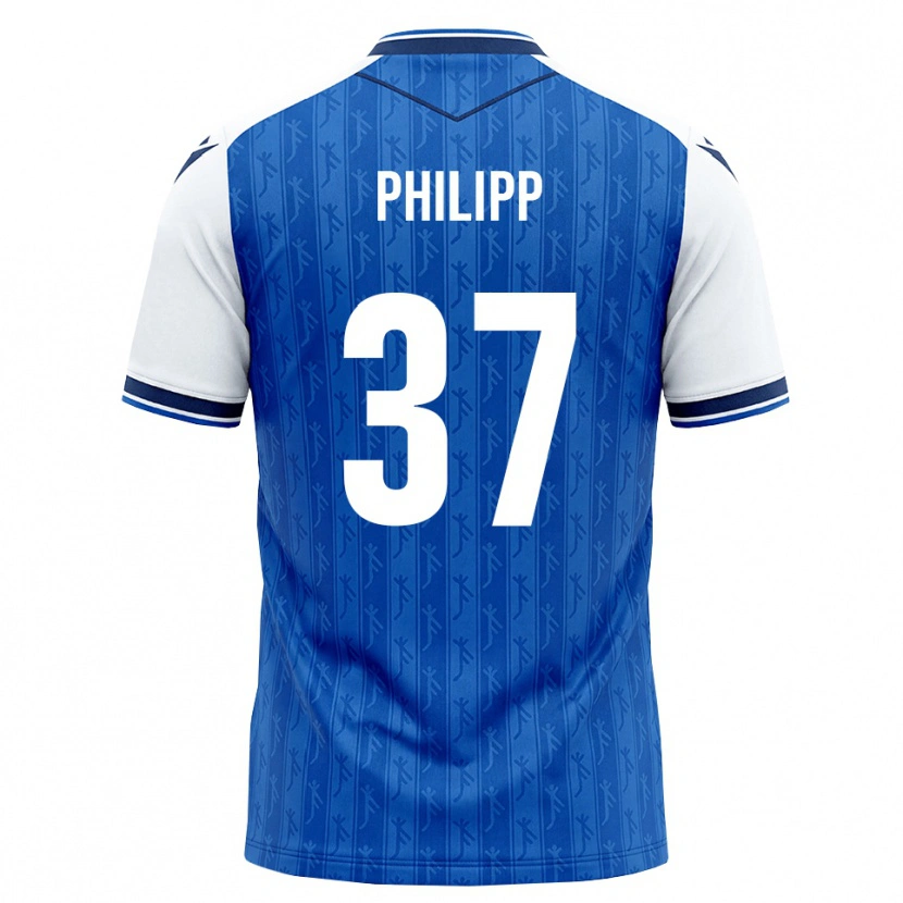 Danxen Niño Camiseta Luca Philipp #37 Azul Real Blanco 1ª Equipación 2026/27 La Camisa