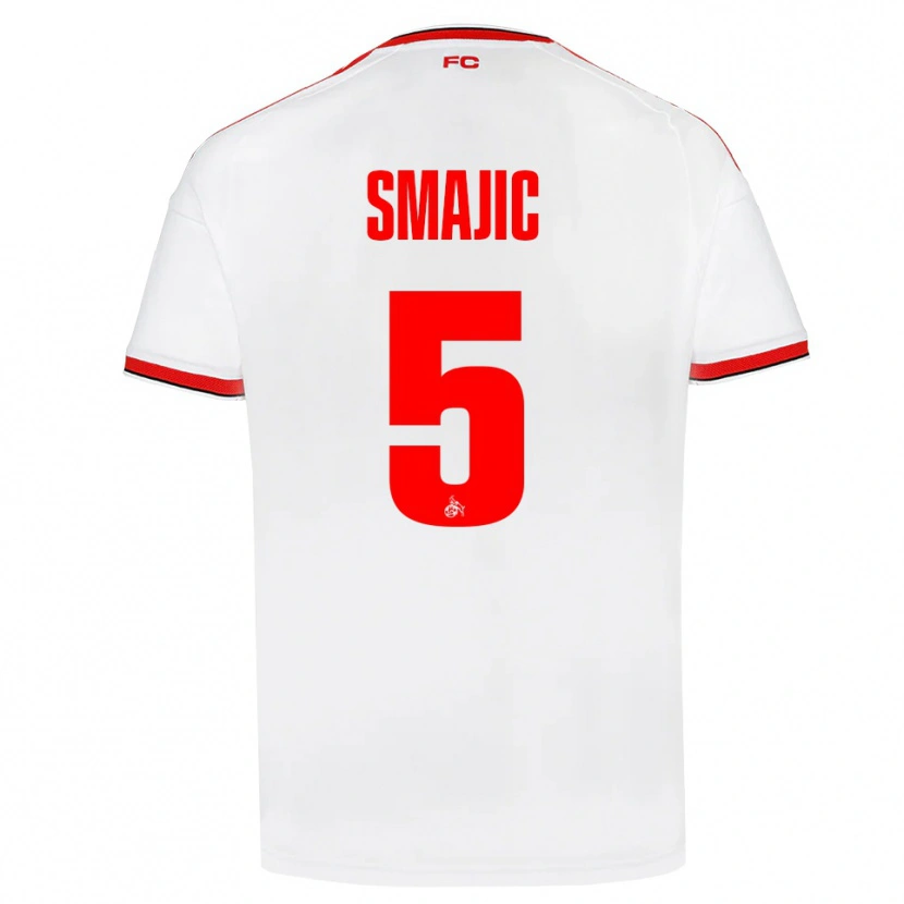 Danxen Niño Camiseta Rijad Smajic #5 Blanco Rojo Negro 1ª Equipación 2026/27 La Camisa