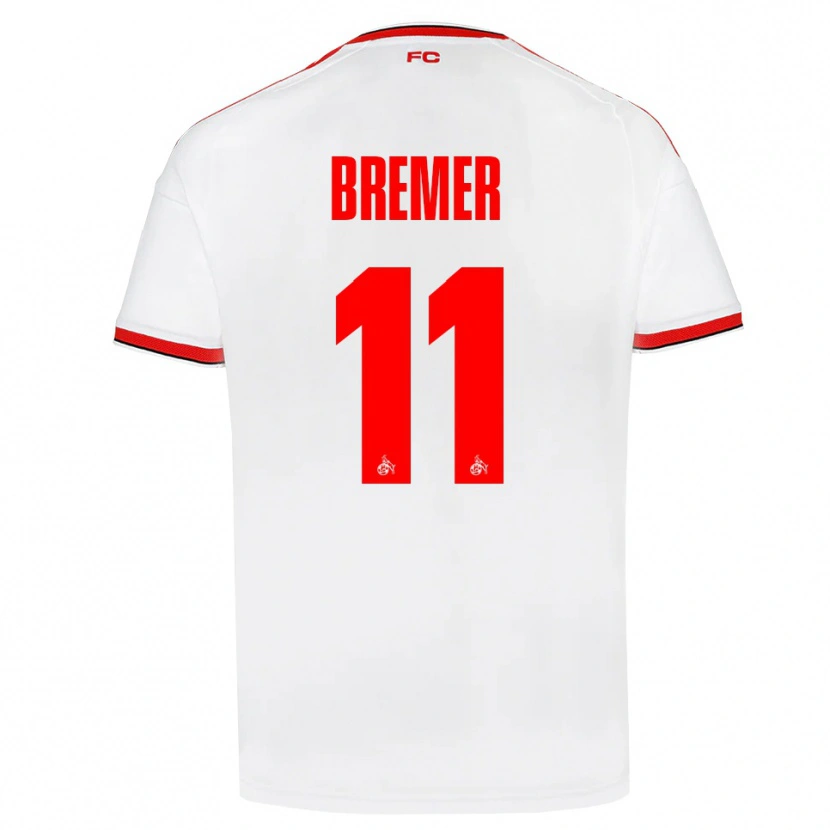 Danxen Niño Camiseta Pauline Bremer #11 Blanco Rojo Negro 1ª Equipación 2026/27 La Camisa