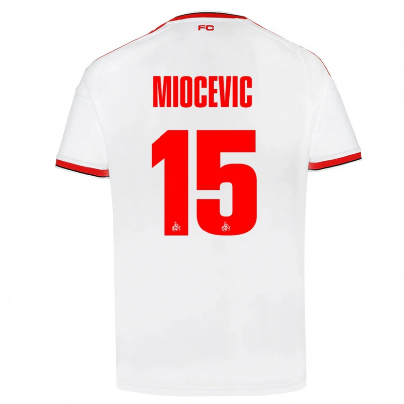 Danxen Niño Camiseta Gabriel Miocevic #15 Blanco Rojo Negro 1ª Equipación 2026/27 La Camisa