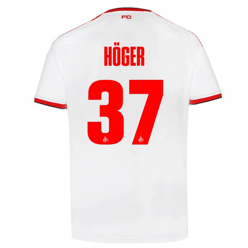 Danxen Niño Camiseta Marco Höger #37 Blanco Rojo Negro 1ª Equipación 2026/27 La Camisa
