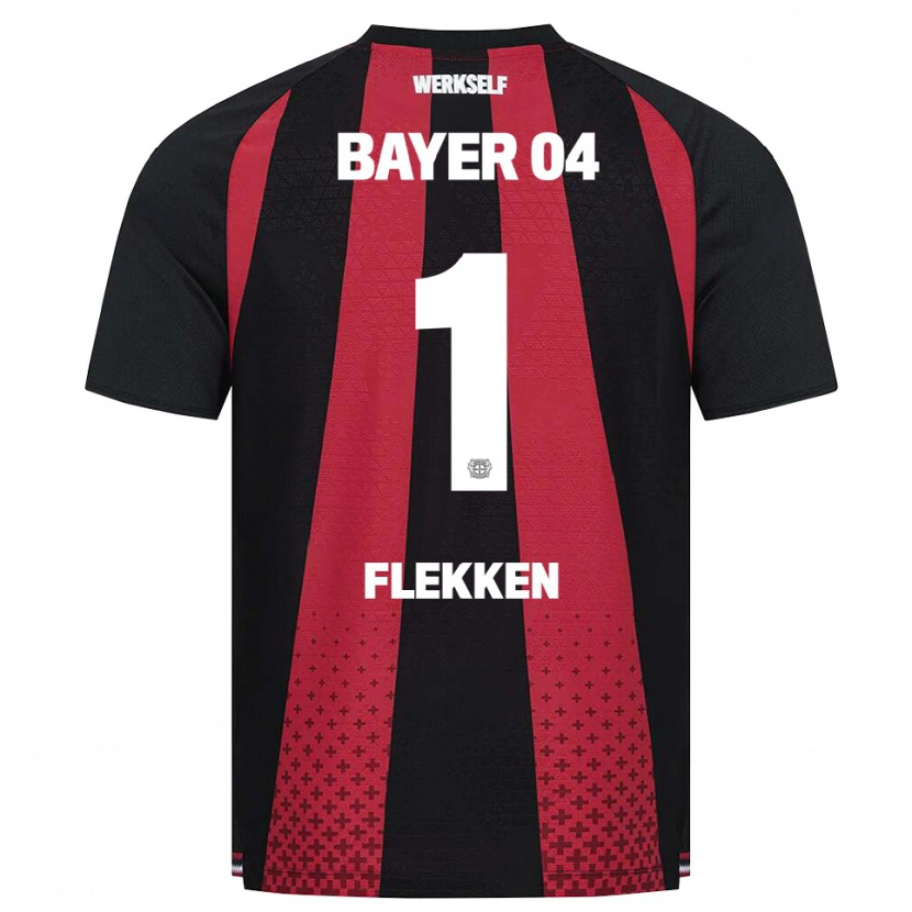Danxen Niño Camiseta Mark Flekken #1 Negro Blanco Rojo 1ª Equipación 2026/27 La Camisa