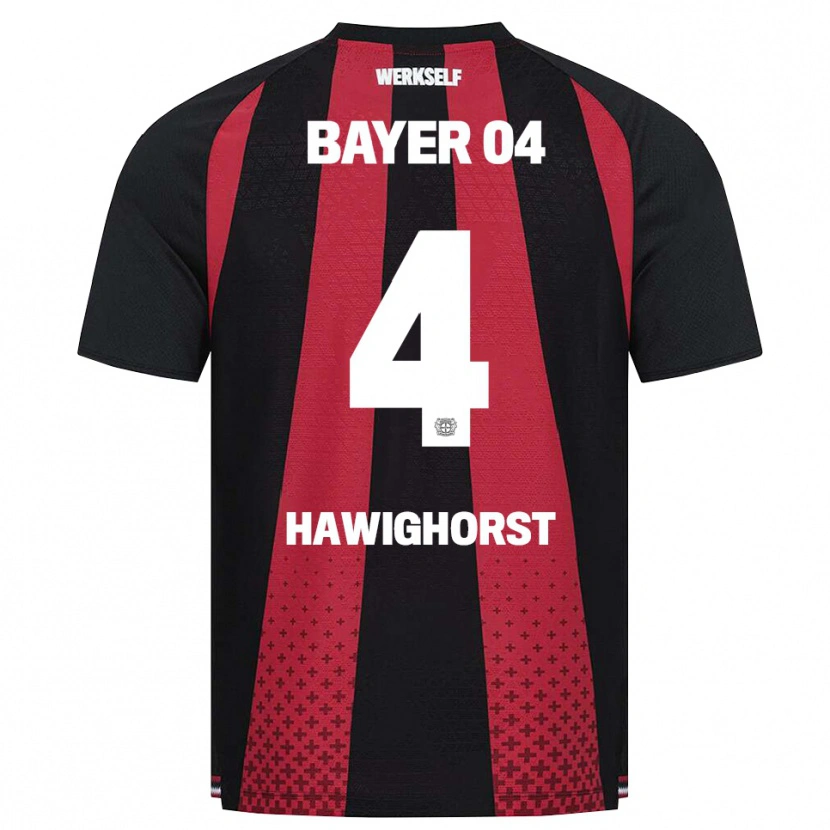 Danxen Niño Camiseta Ben Hawighorst #4 Negro Blanco Rojo 1ª Equipación 2026/27 La Camisa