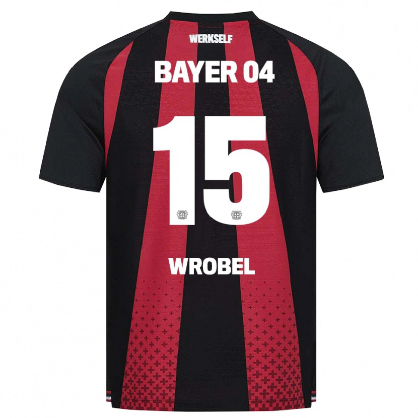 Danxen Niño Camiseta Max Wrobel #15 Negro Blanco Rojo 1ª Equipación 2026/27 La Camisa