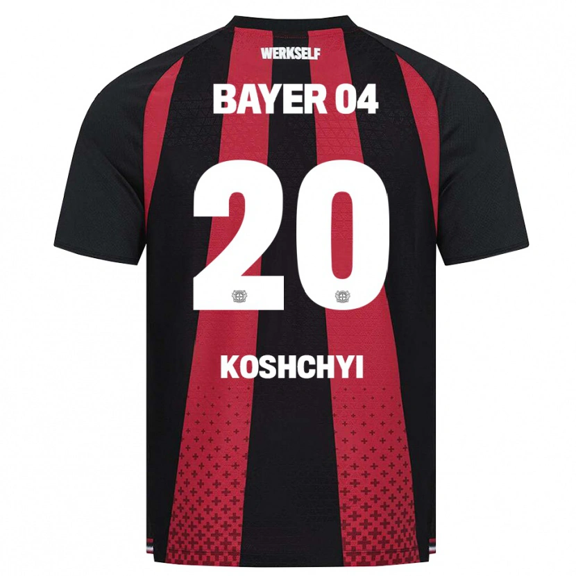 Danxen Niño Camiseta Yegor Koshchyi #20 Negro Blanco Rojo 1ª Equipación 2026/27 La Camisa