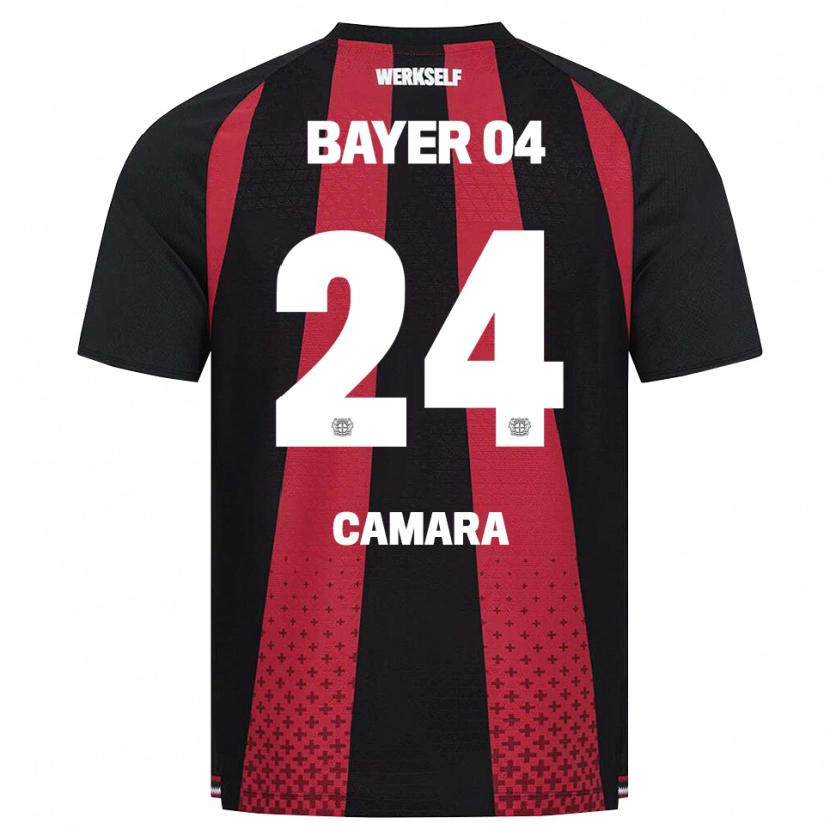 Danxen Niño Camiseta Nourdine Camara #24 Negro Blanco Rojo 1ª Equipación 2026/27 La Camisa