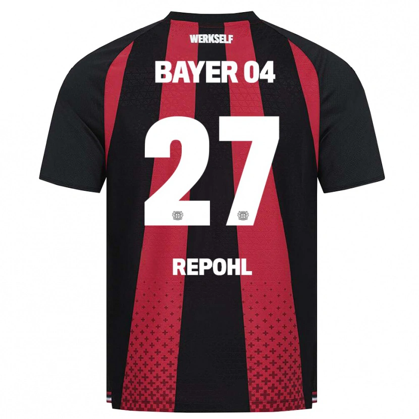 Danxen Niño Camiseta Friederike Repohl #27 Negro Blanco Rojo 1ª Equipación 2026/27 La Camisa