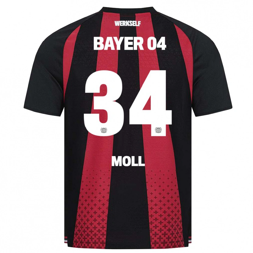 Danxen Niño Camiseta Anne Moll #34 Negro Blanco Rojo 1ª Equipación 2026/27 La Camisa