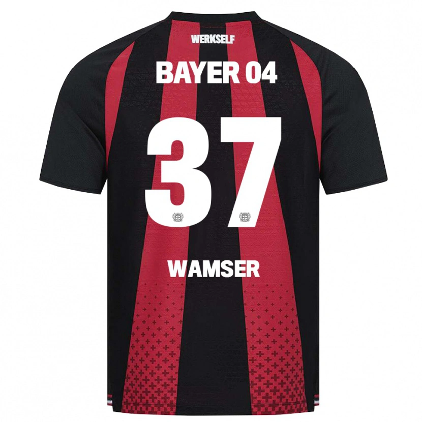 Danxen Niño Camiseta Carlotta Wamser #37 Negro Blanco Rojo 1ª Equipación 2026/27 La Camisa