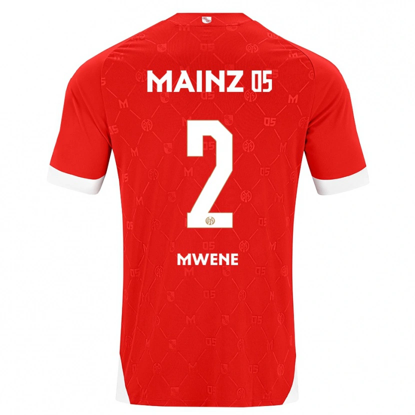 Danxen Niño Camiseta Phillipp Mwene #2 Rojo Blanco 1ª Equipación 2026/27 La Camisa