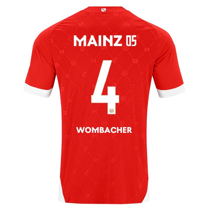 Danxen Niño Camiseta Fynn Wombacher #4 Rojo Blanco 1ª Equipación 2026/27 La Camisa