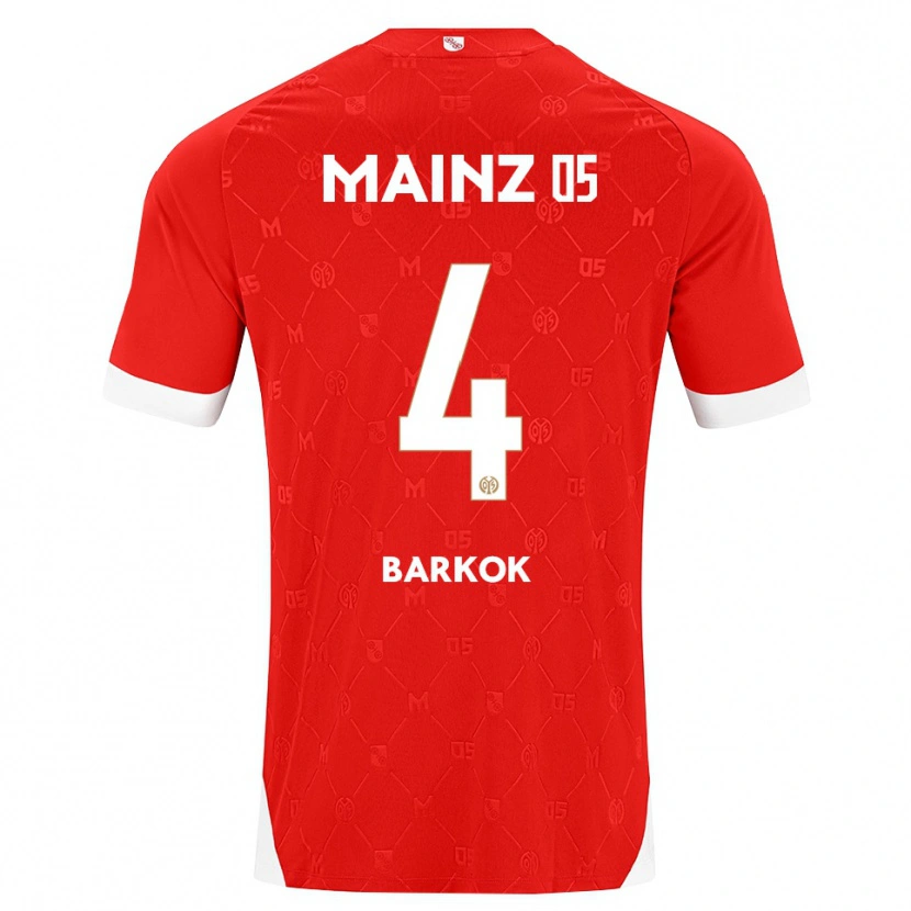 Danxen Niño Camiseta Aymen Barkok #4 Rojo Blanco 1ª Equipación 2026/27 La Camisa