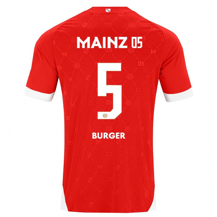 Danxen Niño Camiseta Korbinian Burger #5 Rojo Blanco 1ª Equipación 2026/27 La Camisa