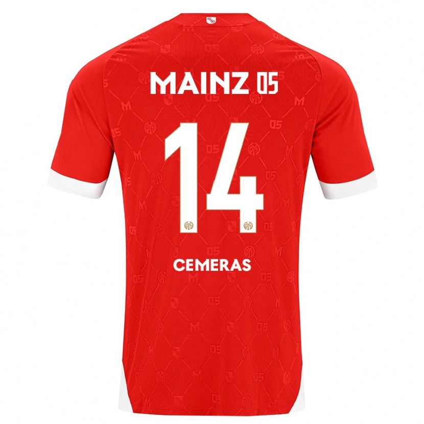 Danxen Niño Camiseta Felix Cemeras #14 Rojo Blanco 1ª Equipación 2026/27 La Camisa
