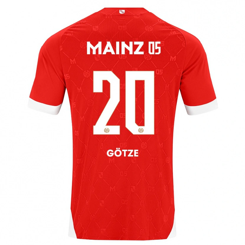Danxen Niño Camiseta Justus Götze #20 Rojo Blanco 1ª Equipación 2026/27 La Camisa