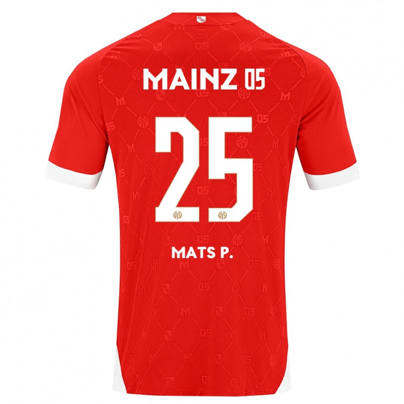 Danxen Niño Camiseta Mats Preßler #25 Rojo Blanco 1ª Equipación 2026/27 La Camisa