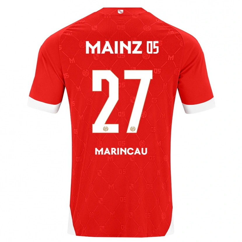 Danxen Niño Camiseta Emanuel Marincău #27 Rojo Blanco 1ª Equipación 2026/27 La Camisa