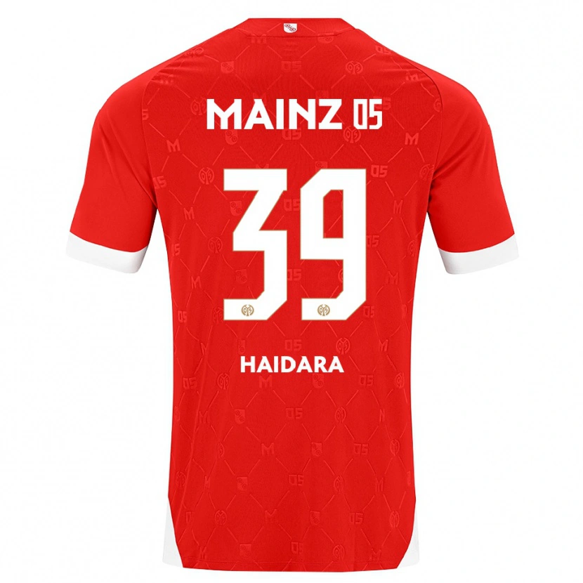Danxen Niño Camiseta Alynho Haidara #39 Rojo Blanco 1ª Equipación 2026/27 La Camisa