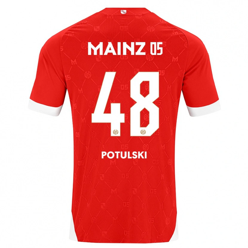Danxen Niño Camiseta Kacper Potulski #48 Rojo Blanco 1ª Equipación 2026/27 La Camisa